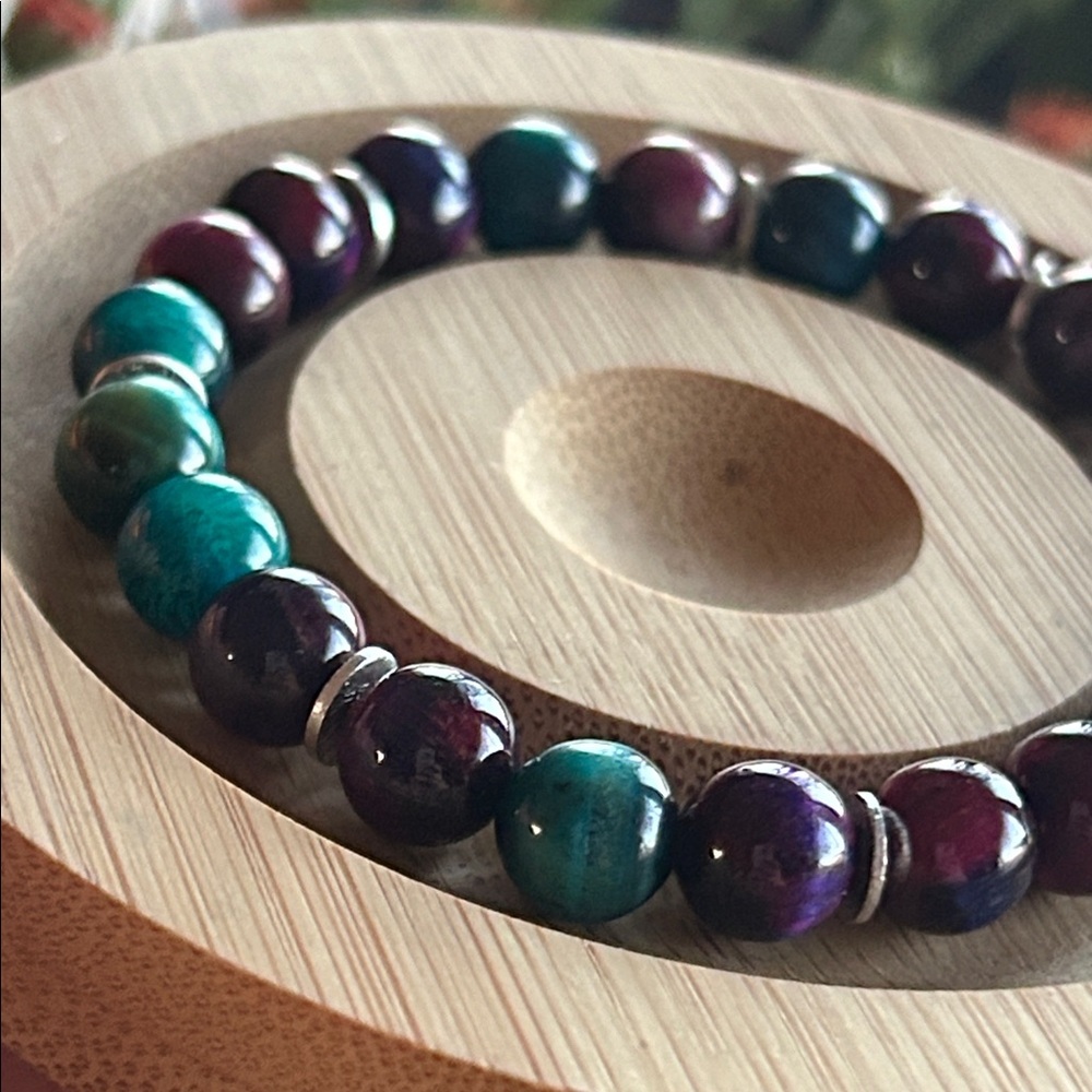Handmade Galaxy Tigers Eyed Beaded Bracelet * - Picture 2 of 5
